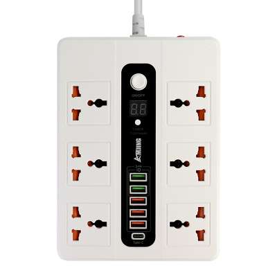 Best household safety extension socket qc3.0 universal 5 way usb charger 110v-250v socket