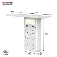 New Arrival Surge Protector AC Outlet USB Fast Charger Smart Plug with Night Light Socket Shelf