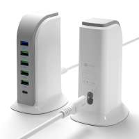 Amazon hot selling 6 port usb desktop charger tower 30W  fast usb charger for ipad and smart phone